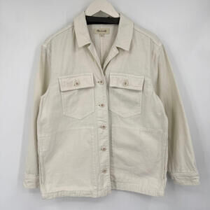 Women's Madewell Drakefield Shirt Jacket in Ecru Medium